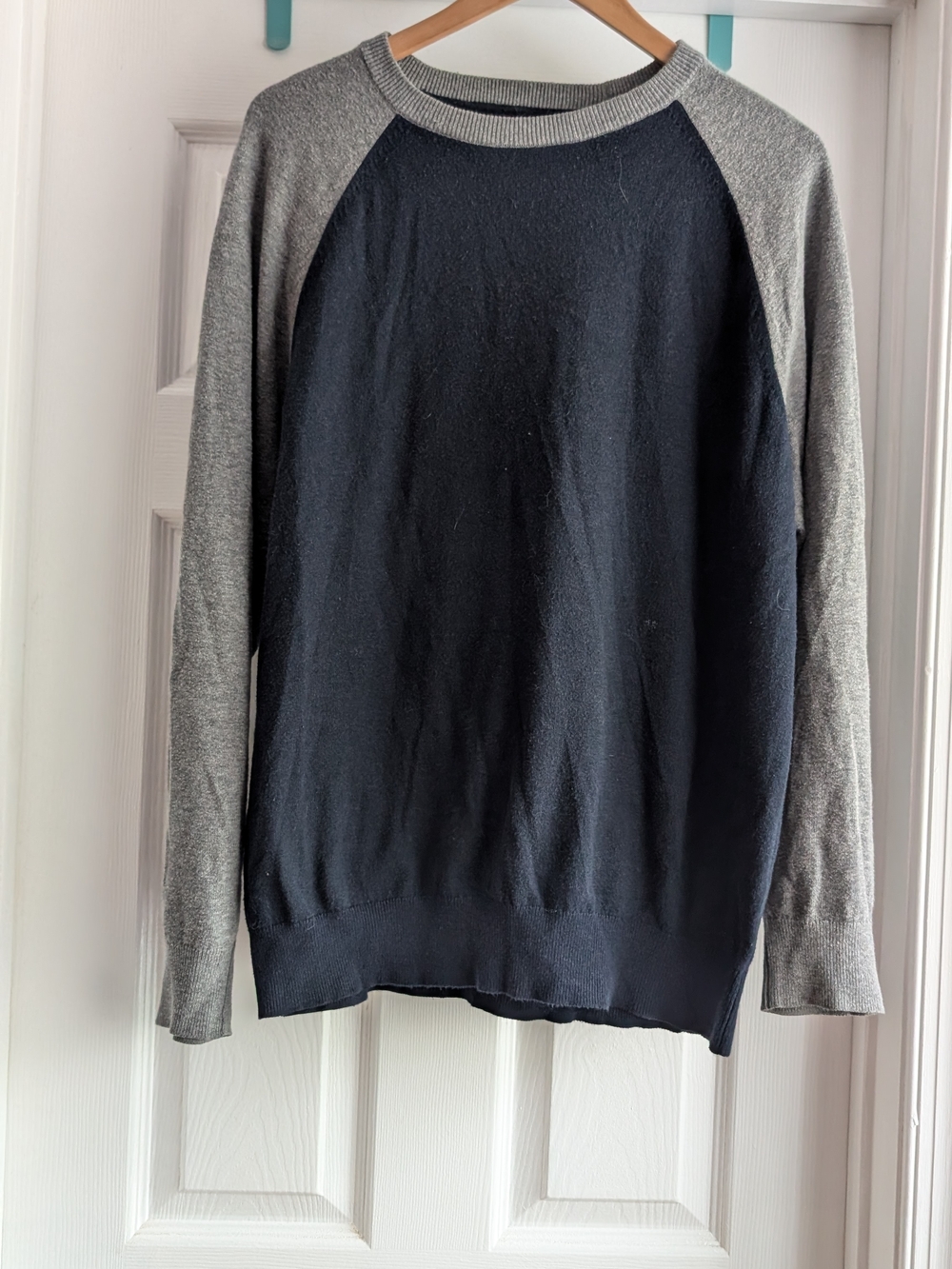 St. John's Bay Two-Tone Crewneck Sweater in Black and Gray